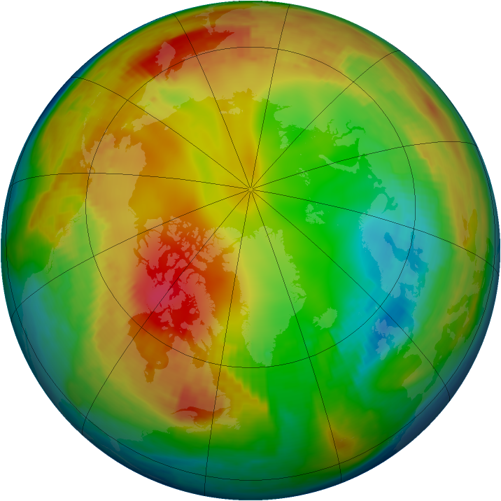 Arctic ozone map for 26 January 1998
